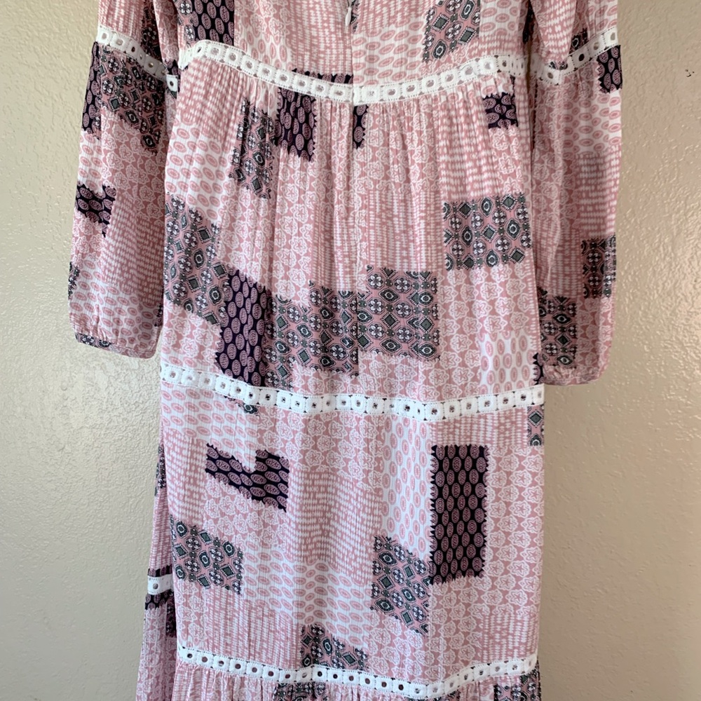 Boho Cottagecore Patchwork Pink Black Tiered Tass… - image 4